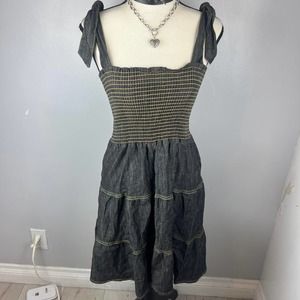 Boho denim picnic dress